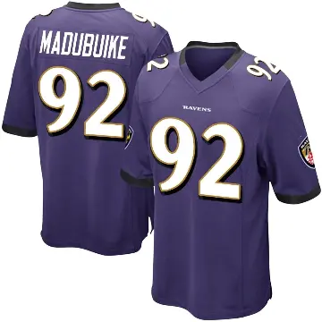 ＃92 Youth Nnamdi Madubuike Purple Game Baltimore Ravens Team Color Jersey