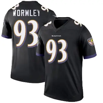 ＃93 Men's Chris Wormley Black Legend Baltimore Ravens Jersey
