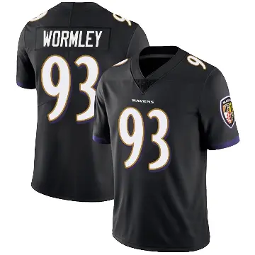 ＃93 Men's Chris Wormley Black Limited Baltimore Ravens Alternate Vapor Untouchable Jersey