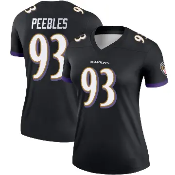 ＃93 Women's Aeneas Peebles Black Legend Baltimore Ravens Jersey