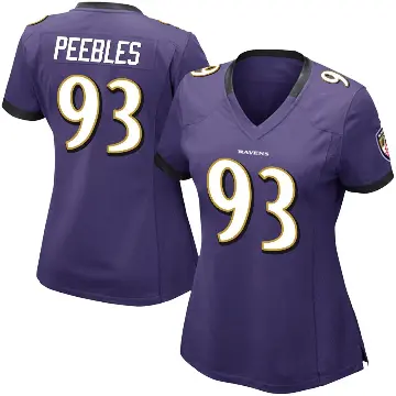 ＃93 Women's Aeneas Peebles Purple Limited Baltimore Ravens Team Color Vapor Untouchable Jersey