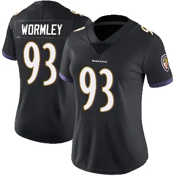 ＃93 Women's Chris Wormley Black Limited Baltimore Ravens Alternate Vapor Untouchable Jersey