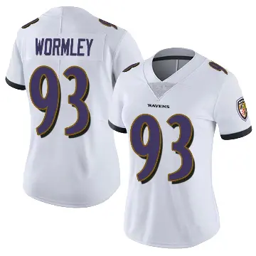 ＃93 Women's Chris Wormley White Limited Baltimore Ravens Vapor Untouchable Jersey