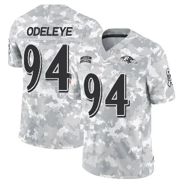 ＃94 Men's Adedayo Odeleye Arctic Camo Limited Baltimore Ravens 2024 Salute to Service Jersey