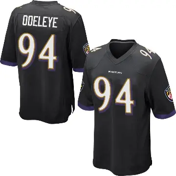 ＃94 Men's Adedayo Odeleye Black Game Baltimore Ravens Jersey