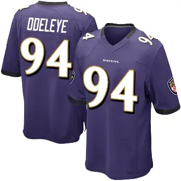 ＃94 Men's Adedayo Odeleye Purple Game Baltimore Ravens Team Color Jersey
