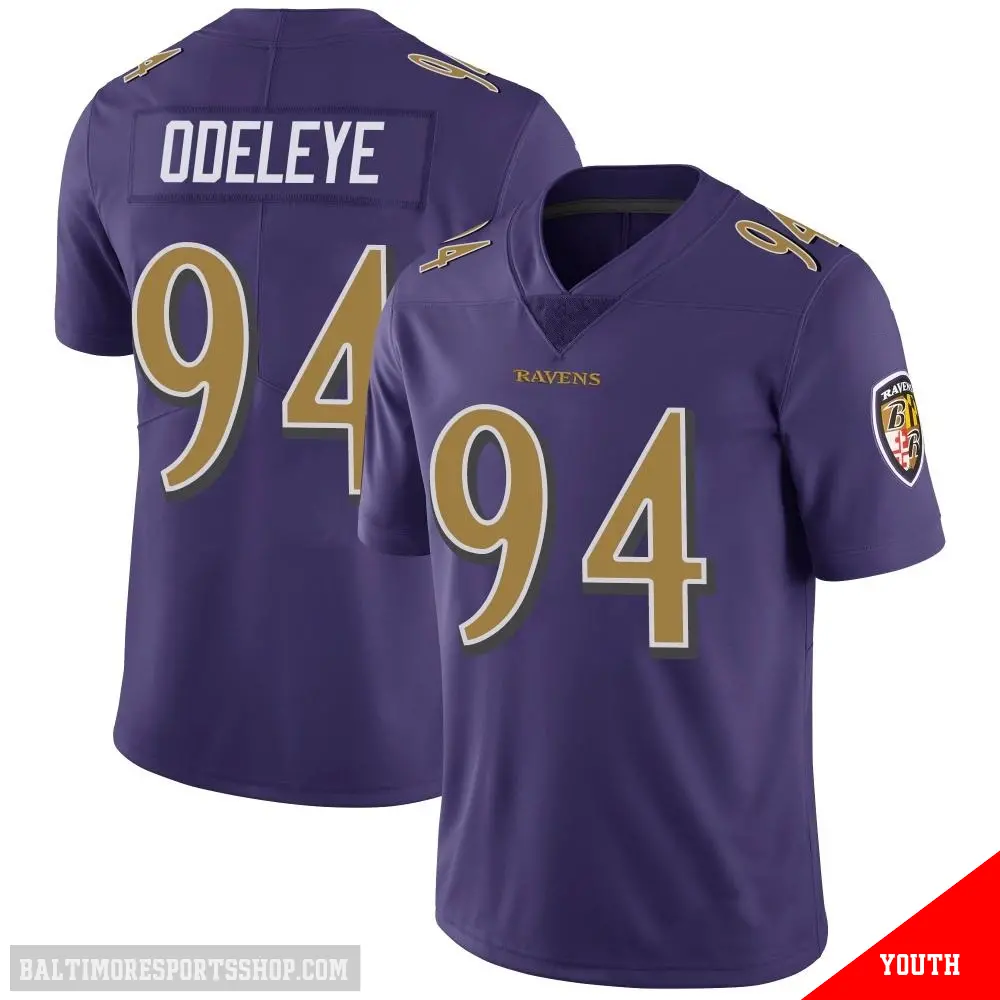 ＃94 Youth Adedayo Odeleye Purple Limited Baltimore Ravens Color Rush Vapor Untouchable Jersey