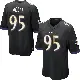 ＃95 Men's Derek Wolfe Black Game Baltimore Ravens Jersey