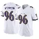 ＃96 Men's Broderick Washington White Limited Baltimore Ravens Vapor F.U.S.E. Jersey