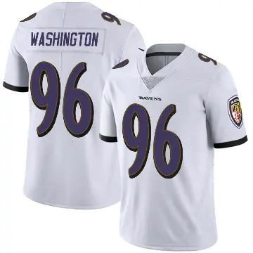 ＃96 Men's Broderick Washington White Limited Baltimore Ravens Vapor Untouchable Jersey