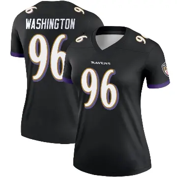 ＃96 Women's Broderick Washington Black Legend Baltimore Ravens Jersey