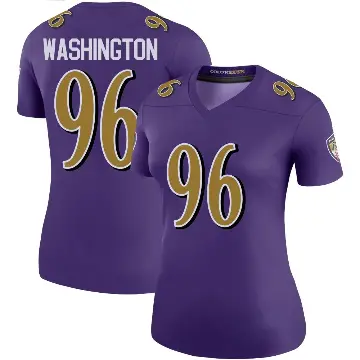 ＃96 Women's Broderick Washington Purple Legend Baltimore Ravens Color Rush Jersey