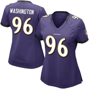 ＃96 Women's Broderick Washington Purple Limited Baltimore Ravens Team Color Vapor Untouchable Jersey