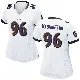 ＃96 Women's Broderick Washington White Game Baltimore Ravens Jersey