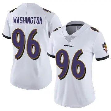 ＃96 Women's Broderick Washington White Limited Baltimore Ravens Vapor Untouchable Jersey