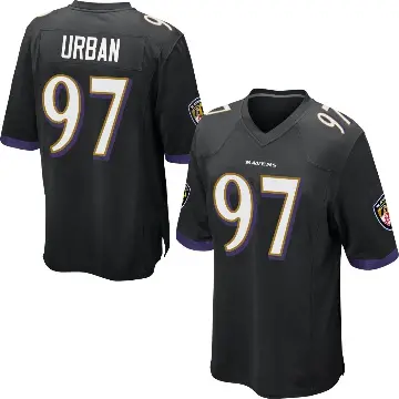 ＃97 Men's Brent Urban Black Game Baltimore Ravens Jersey