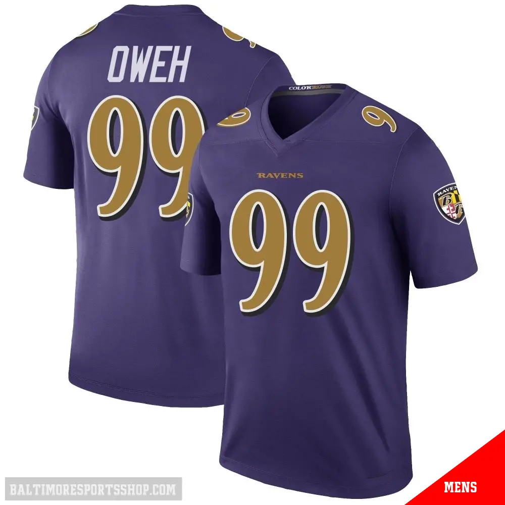 ＃99 Men's Odafe Oweh Purple Legend Baltimore Ravens Color Rush Jersey