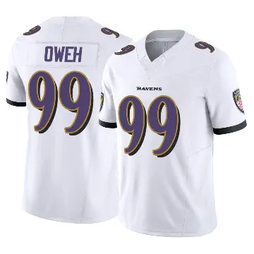 ＃99 Men's Odafe Oweh White Limited Baltimore Ravens Vapor F.U.S.E. Jersey