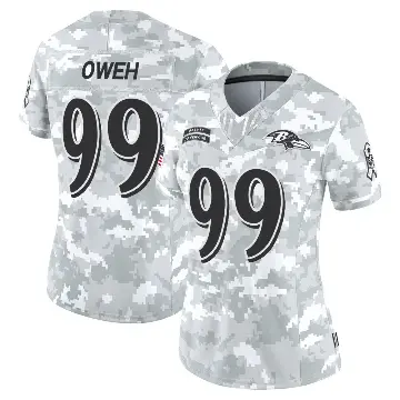 ＃99 Women's Odafe Oweh Arctic Camo Limited Baltimore Ravens 2024 Salute to Service Jersey