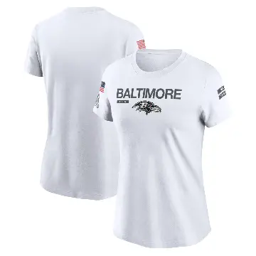 Women's White Legend Baltimore Ravens 2024 Salute To Service Performance T-Shirt