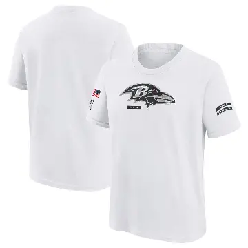 Youth White Baltimore Ravens 2024 Salute To Service T-Shirt